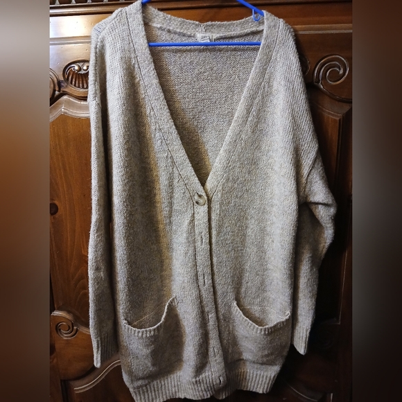 A.N.A Tunic Cardigan, Brown, XL - Picture 1 of 4